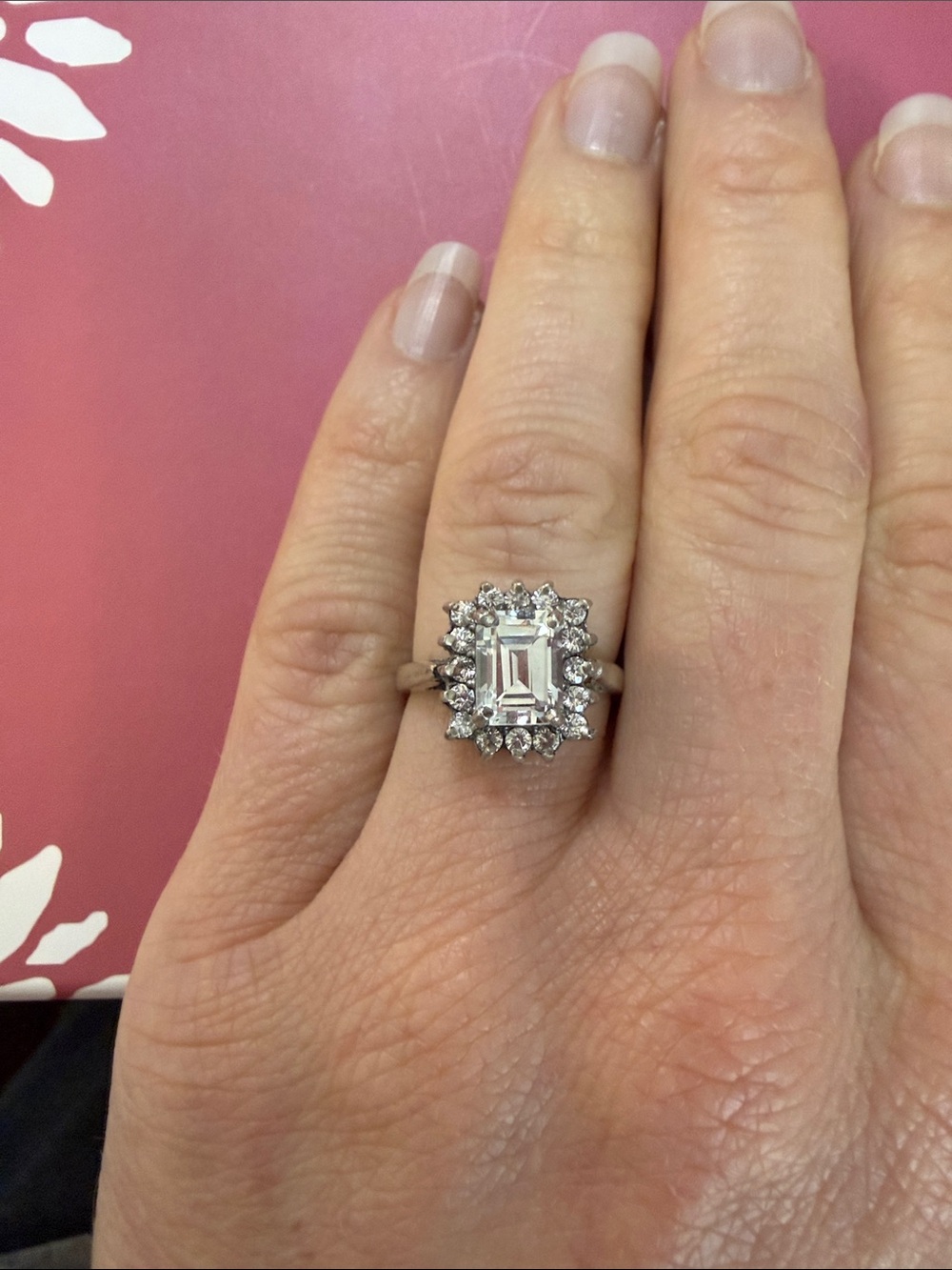 Classic Emerald-Cut Halo Engagement Ring